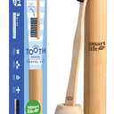 Bamboo Charcoal Toothbrush with Travel Case & Holder Kit - Extra Soft Natural Bristles for Sensitive Teeth | Eco Friendly Portable Wooden Travel Set | Single Wood Toothbrushes Stand & Cover (1 Count (Pack of 3))