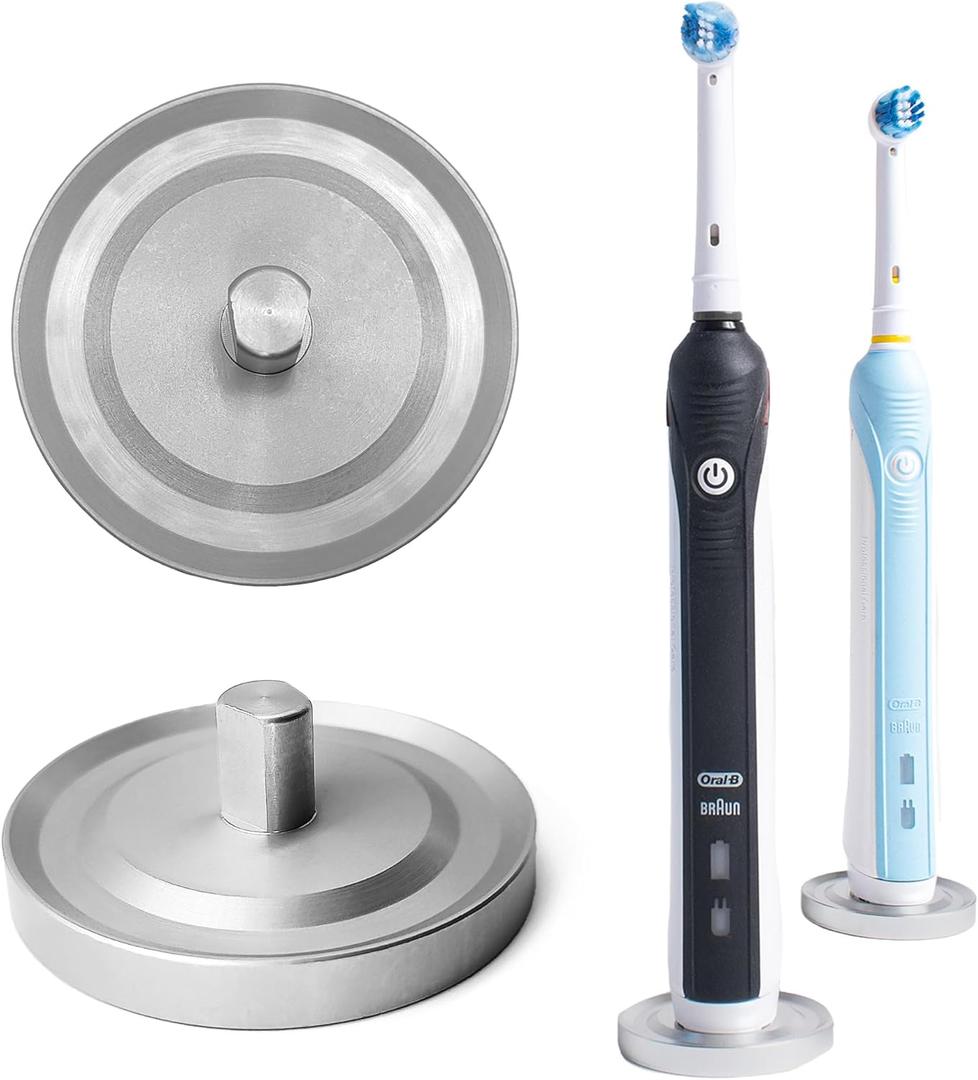 Silver Oral-B Compatible Electric Toothbrush Holder for Bathroom, Aluminum Oral B Toothbrush Holder with Hygienic Drip Capture Stops Toppling with Metal Toothbrush Stand, 1 Pc