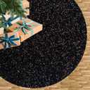 FUHSY Black Christmas Tree Skirt 21 Inch Sequin Tree Skirt Velvet Tree Skirts Small Tree Cover Mat Thick Fabric Tree Cover Skirt Pencil Xmas Skirt Tree Shimmer Halloween Tree Skirts for Home Ornaments