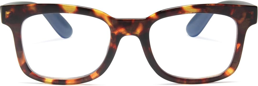 2SeeLife Wide Reading Glasses for Women – Medium-Large Fit, Thick & Sturdy Frame, Spring Hinges, Premium Designer Readers, Tortoise Green, +2.50