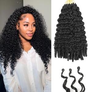 8 Packs Burmese Curly Crochet Hair 10inch Knotless Pre-Separated Crochet Hair With Spiral Curl Synthetic Hair for Women Natural Black Color,Easy to Detangle and Install(10inch,1B)