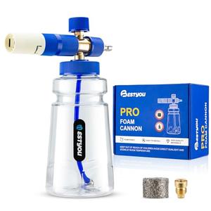 BESTYOU Foam Cannon for Presure Washer，Blue Car Wash Cleaning Foam Cannon with 1/4” Quick Connector,Adjustable Foam Thickness and Spray Range,Suitable for Various Car Washing Scenarios