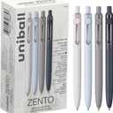 Uniball Zento Gel Ink Rollerball Pens, 12 Black Medium Point Smooth Writing Pens, Colored Japanese Pens, Zen Colors