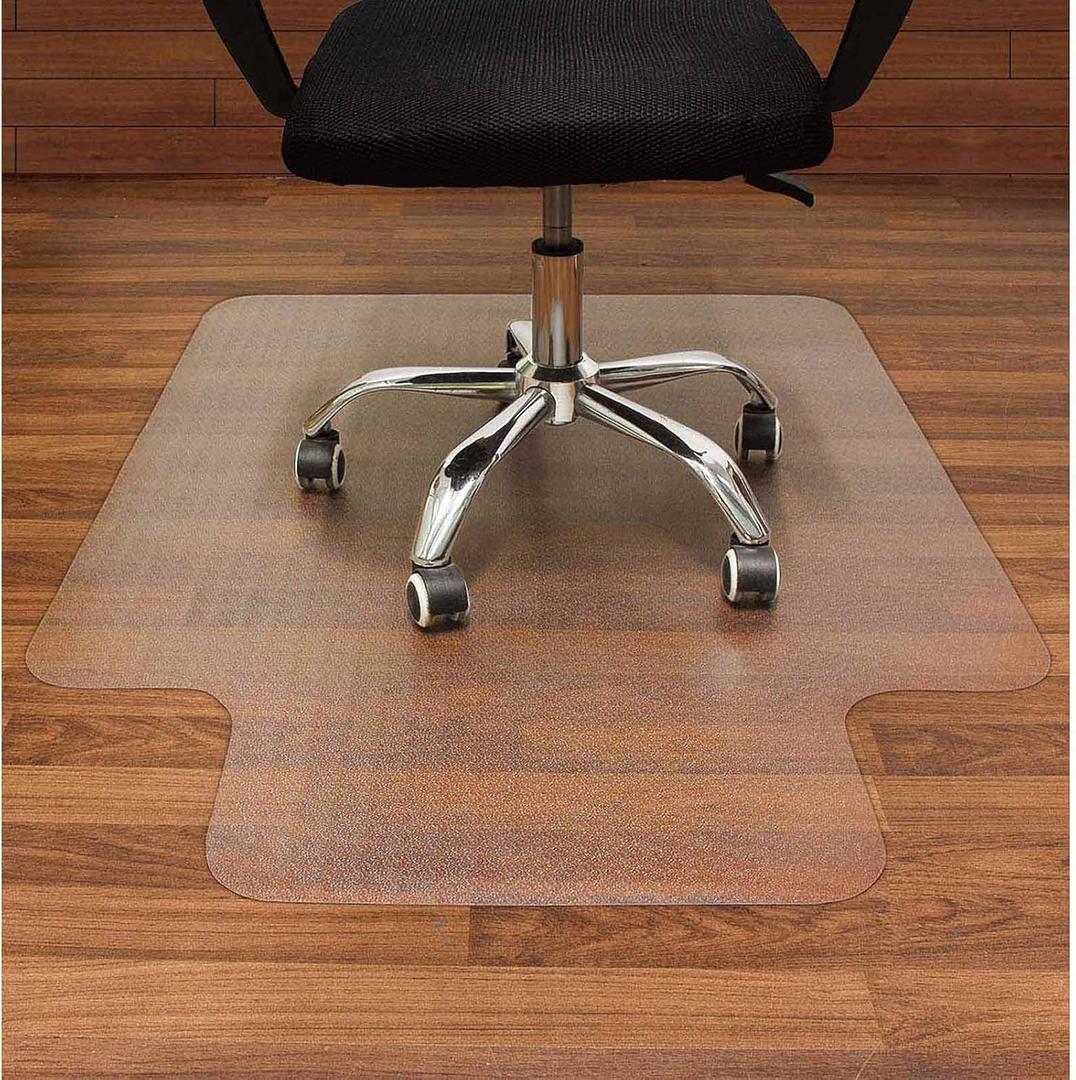 AiBOB Office Chair Mat for Hardwood Floor, 36 X 48 inches, Hard Floor Chair Mats Under Computer Desk, Easy Glide for Rolling Chairs, No Curling (36'' X 48'' With Lip, Clear)