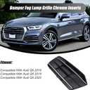 XQSMWF Front Bumper Fog Light Grille Chrome Bezel Insert Left Driver Side Compatible With Audi Q5 2018-2020# 80A807679DRU6 80A807245