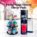 Pod Holder for Ninja Thirsti, 15-Flavor Storage Organizer for Thirsty Drink System, Water Flavoring (Black)