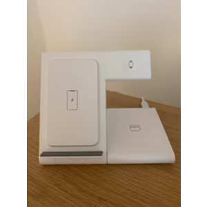 Wireless Charger Stand 3 in 1 Foldable Charging Station for iPhone 16 15 14 13 12 11 Pro Max Apple Watch 10 9 8 7 6 5 Airpods 4 3 2 Pro (White)