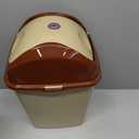 Superio 1.25 Gal Mini Plastic Trash Can with Swing Top Lid Small Waste Bin for Countertop, Desk, Vanity, Bathroom 5 Quart (Beige/Brown)