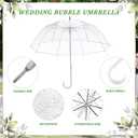 Dansydaisy 50 Pcs Wedding Favors for Guest Umbrella Gifts Bulk 52 Inch Large Dome Rain Windproof Stick Umbrellas with Thank You Tags and Rope Guest Souvenirs for Wedding Party Bridal Favors