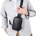 Sireck Crossbody Bag,Cross Body Fanny Packs for Men Women Trendy,Black Small Sling Phone Chest Bag for Workout Running