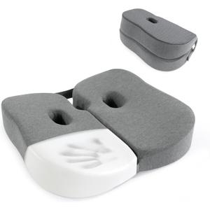 BALAPET Foldable Sit Bone Seat Cushion for Pressure Relief, Memory Foam Comfort Ischial Tuberosity Seat Pillow for Hip, Butt, Hamstrings, and Sciatica Pain Relief, Breathable &Machine Wash Cover