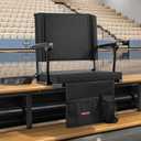 VEVOR Stadium Seat, Portable Bleacher Seat with Armrest, Back Support and Thick Cushion, Bench Chair for Bleacher Includes Shoulder Strap, Hooks, Cup Holder, Black Football Bleachers Seats, 2PCS (Black)