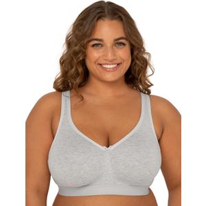 Fruit of the Loom Women's Fit for Me Collection: Plus-Size Wireless Bra - Soft Cotton Comfort & Support (46DD)