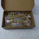 LONTAN 12 Pack Kitchen Cabinet Handles Gold Drawer Pulls 4-1/2 Inch Gold Cabinet Handles Brushed Brass Stainless Steel Furniture Hardware for Bathroom (4-1/2in hole centers)