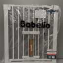 BABELIO New Version Baby Gate with Cat Door Adjustable,29-40" Metal Pet Door for Stairs & Doorways,Pressure Mounted,No Tools Needed,White (29-40" Wide, 30" Tall)