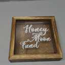 Juvale Honeymoon Fund Box Wedding Decorations for Reception - 7 x 7 Inch Wooden Rustic Wedding Card Box