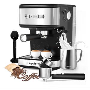 Espresso Machine 20 Bar, 2 in 1 Espresso Maker with Milk Frother Steam Wand for Latte and Cappuccino, Powder and Capsule Portafilter, 50oz Removable Water Tank Coffee Machine for Home