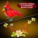 Northern Cardinal Building Set, Male Cardinal Bird with Blooming White Dogwood Flowers, Creative Set for Adults to Build and Display, Red Cardinal Modle, Memorial Gifts for Bird Lovers