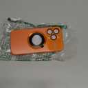 Magnetic Series Design for iPhone 14 Plus Case,[Compatible with MagSafe][Military Drop & Full Camera Lens Protector] Large Window Logo View Dust-Proof Matte Shockproof Cover, Orange