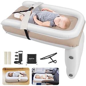 PAHTTO Inflatable Airplane Bed for Kids, Portable Toddlers Airplane Blow Up Matrress for Travel, Inflatable Baby Bed Mattress with Hand Pump, Toddler Travel Essentials