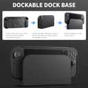 RHOTALL Dockable Case for Nintendo Switch 2 2025, Blade Series Heavy Duty Shockproof Anti-Slip Ergonomic Grip Cover with Clear Frosted Back, Slim Hard Protective Shell - Black