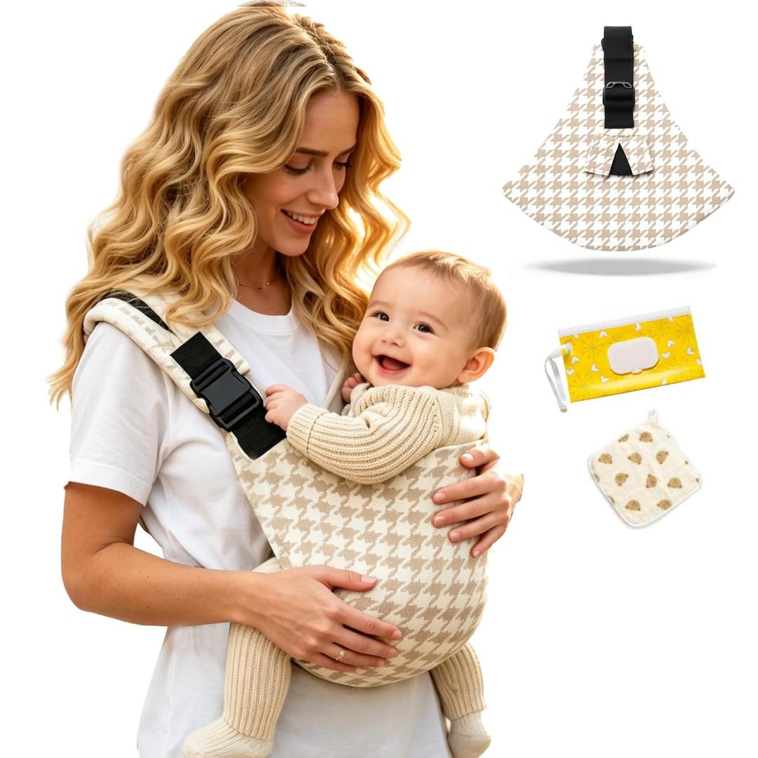Baby Sling Carrier, Lightweight & Portable Adjustable Hip Seat, Ergonomic Hands-Free Side Carry for Infants & Toddlers 10-45 lbsB&BQ