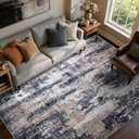 6x9 Ft Area Rugs for Living Room, Soft Non-Slip Washable Rugs Modern Abstract Pattern Carpet for Bedroom Indoor Floor Nursery Home Decor (Brown)