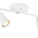 BoostArea LED 4 Light Track Lighting Kit, White 4 Way Ceiling Spot Lighting, Flexibly Rotatable Light Head for Kitchen, Living Room, Bedroom, Bulb Not Included