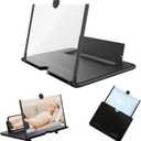 Portable Magnifying Screen, Mobile Phone Magnifying Screen, 3D high-Definition Foldable Amplifier Mobile Phone Stand, Specially Designed for Videos and Games. Portable Stand (Black) (12 Inches)