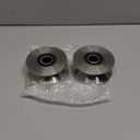 Sliding Gate Rollers Stainless Steel V Groove Wheel Heavy Duty Cable Pulley Block V Shaped Rail Gate Wheels Quiet and Smooth Operation Plate Caster with Bearing for Barn Door Track