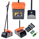 Dog Pooper Scooper Swivel Bin & Rake Kit with 55 Waste Bags, 46" Long Handle Adjustable Portable Non-Breakable Poop Scooper Easy to Clean Pet Waste