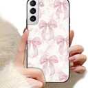 Cute Bow Phone Case for Samsung Galaxy S21/S30 6.2", Pink Ribbon Bowknot Pattern Flower Design Girly Cases for Girls Women,Soft TPUSilm Shockproof Protective Phone Cover for Samsung S21 S30
