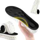 Steppers Insoles for Men and Women,4D Cloud Insoles,Memory Foam Insoles,Breathable Massage Cushion Shoe Inserts with Arch Support-Trim to Fit All Shoe Types(1Pair-Black, Men 10-11/Women 11.5-12.5)