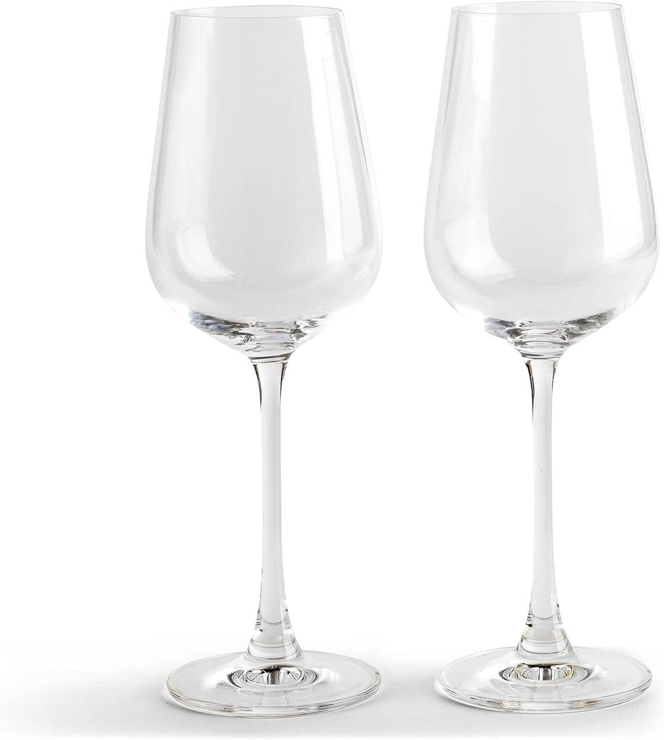 Lead-Free Crystal White Wine Glasses, Set of 2 (2 Count (Pack of 1))