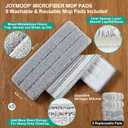 JOYMOOP Mop and Bucket Set for Household and Commercial Use, Dust Mops for Floor & Wall Cleaning, Long Handle, Wet and Dry Use - Includes 8 Microfiber Mop Pads