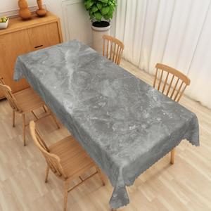 Grey Rectangle Tablecloth 52x70 Inch Mid Century Modern Gray Marble Fabric Table Cloth Polyester Wrinkle and Oil Resistance Reusable Table Cover for Cottage Kitchen Dining Room Party Decor