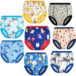 MooMoo Baby 8 Packs Potty Training Pants Cotton Absorbent Training Underwear for Toddler Boy and Girls 6T