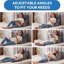 Ahpmeoa 3PCS Wedge Pillow Set for After Surgery, Back Pillow for Bed Sitting up, 10-in-1 Foam Wedge Pillow for Acid Reflux & Back Pain Relief, Post Surgery Pillow for GERD & Snoring, Plush Grey
