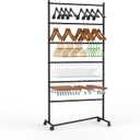 6 Tier Z-Truck Clothing Hanger Storage System, Efficiently Organize Standard Hangers, Skirt and Pant Hangers; Mobile Rack for malls, boutiques, Laundry Rooms; Black, 61 x 30 x 15 in.