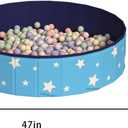 47in Large Dog Ball Pit Foldable Pet Playpen Ball Pool for Dogs, Puppies and Cats, Indoor Outdoor Playpen (Balls Not Included) (Blue)