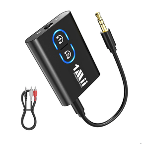1Mii Bluetooth 5.3 Transmitter Receiver for TV to Wireless Headphones, Dual Link aptX Adaptive/Low Latency/HD Audio, Aux Bluetooth Audio Receiver Adapter for Home Stereo, Airplane, Boat, Gym