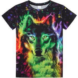 Weecreeture Boys Shirts 3D Graphic Tee Shirt Neon Colorful Print Shirts for Boys and Girls 4-14 Years