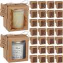 ReliThick 50 Set Candle Gift Box Transparent Gift Packaging Box for 4-10 oz Candles 50 Paper Thank You Tag for Christmas Wedding Birthday Baby Shower Party Favor, 3.35x3.35x3.94 in(Kraft)