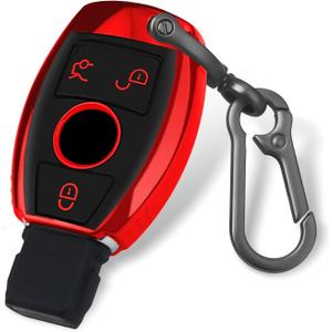 for Mercedes Benz Key Fob Cover, Soft TPU Key Case is Compatible with CLS CLK AMG CLK CLK GLC GLE GLS ML SL SLK A C E R S G Smart Remote Key