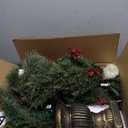 4ft Prelit Outdoor Christmas Tree with Timer Plug, Mixed Pine Potted Tree with 100 LED Lights and Red Berries, Weather-Resistant Front Door Porch Decor for Indoor Outdoor Holiday Use