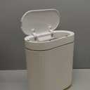 Bathroom Trash Can with Lid Automatic 2 Gallon Motion Sensor Garbage Bin, 7.5 Liter Smart Trash Bin Bathroom Decor, Plastic Garbage Can, Narrow Trash Can for Bedroom, Office, Living Room (Golden)