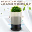 Jingmore Dog Poop Trash Can Outside 13 L/ 3. 4 Gal Dog Waste Trash Can with Lid, Plant-Styled, Double-Layer Design, Outdoor Garbage Container for Front Porch Backyard Office Patio(White)