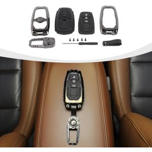 for Ford Key Fob Cover, 3-Button Heavy Zinc Alloy Key Case Shell Holder Keychain Compatible with Ford Bronco/Bronco Sport, for Mustang Explorer Escape F150 F250 F350