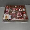 SHareconn 80ct Christmas Balls Ornaments Set, Shatterproof Plastic Colorful Xmas Decorative, Baubles for Tree Decorations with Hanging Strings, Red & White