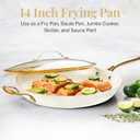 GOTHAM STEEL 14 Inch Frying Pan, Extra Large Frying Pan Skillet for Family Cooking, Non Toxic Ceramic Nonstick Coating PFOA PFOS Free, Ergonomic Stay Cool Handle, Oven and Diswasher Safe